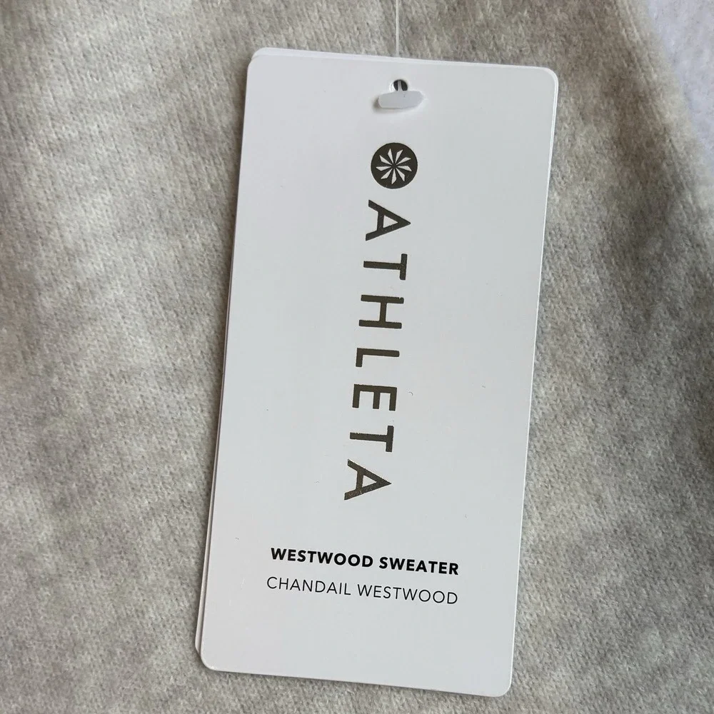 NWT Athleta Westwood Sweater MSRP $169 Oatmeal Neutral XL Wool Blend Minimalist - Picture 3 of 12